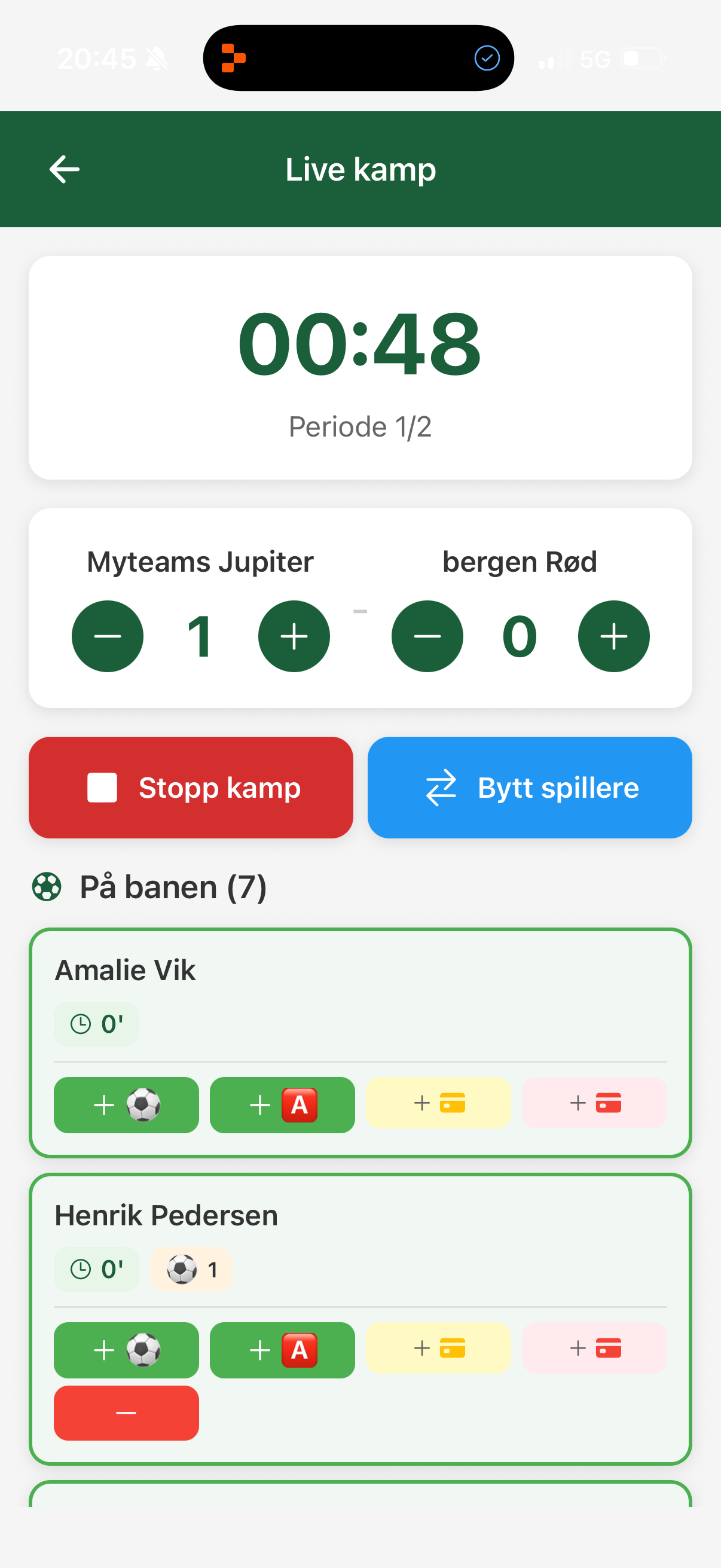 Live match