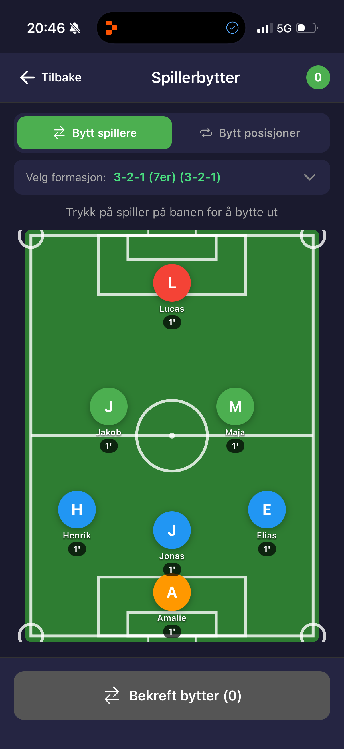Live Substitutions
